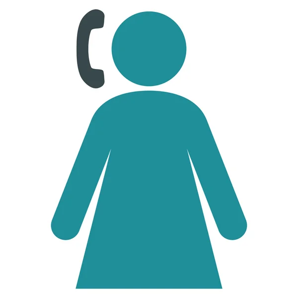 Calling Lady Flat Vector Pictogram — Stock Vector