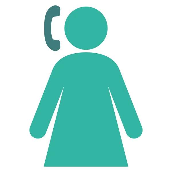 Calling Female Flat Vector Pictogram — Stock Vector