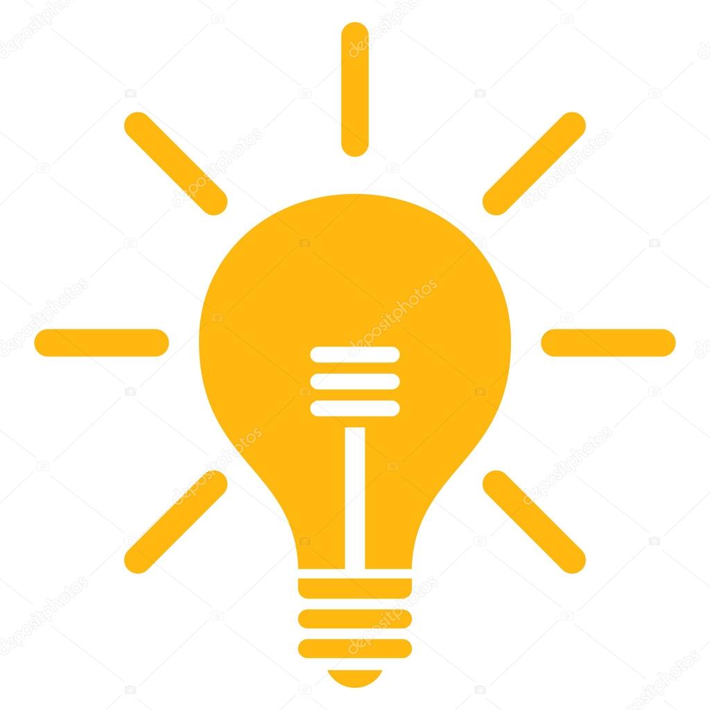 Light Bulb Flat Vector Pictogram