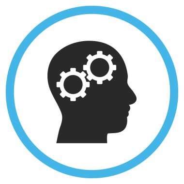 Beyin Dişlileri Düz Yuvarlak Vektör Simgesi