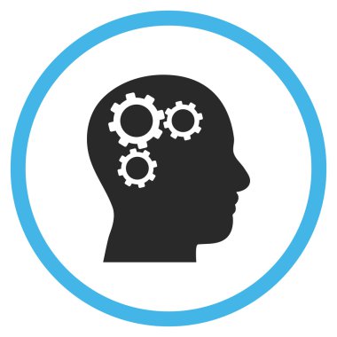 Beyin Dişlileri Düz Yuvarlak Vektör Simgesi