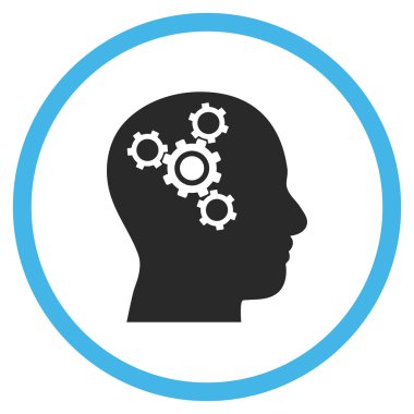 Beyin Mekaniği Düz Yuvarlak Vektör Simgesi