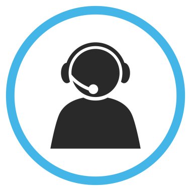 Çağrı Merkezi operatörü düz yuvarlak vektör simgesi