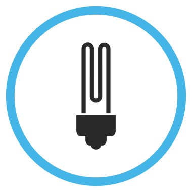 Floresan Ampul Düz Yuvarlak Vektör Simgesi