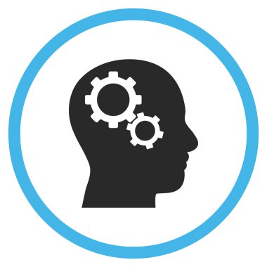 Beyin Dişlileri Düz Yuvarlak Vektör Simgesi