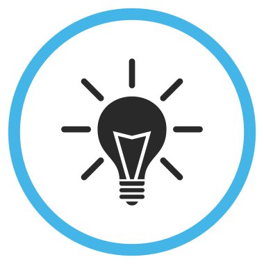 Elektrik Işık Düz Yuvarlak Vektör Simgesi