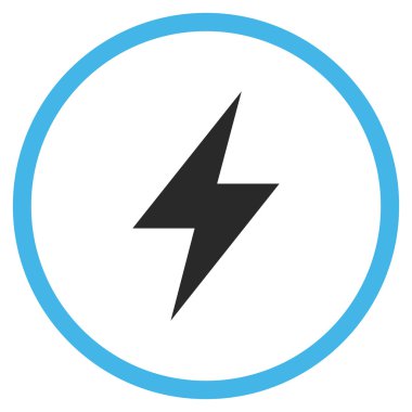 Electric Strike Düz Yuvarlak Vektör Simgesi