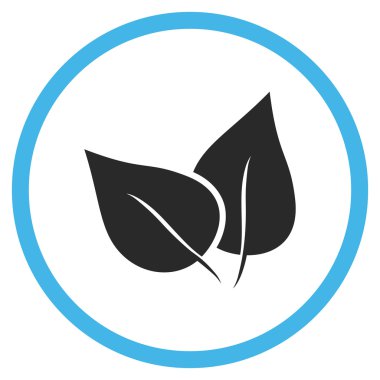 Flora Bitki Düz Yuvarlak Vektör Simgesi