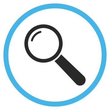 Büyüteç Düz Yuvarlak Vektör Simgesi