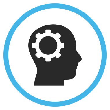 Intellect Gear Flat Yuvarlak Vektör Simgesi