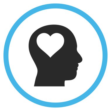 Lover Head Flat Yuvarlak Vektör Simgesi