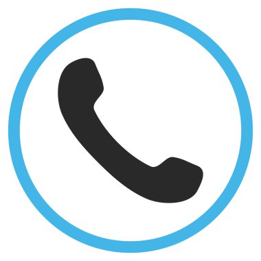 Telefon alıcı düz yuvarlak vektör simgesi