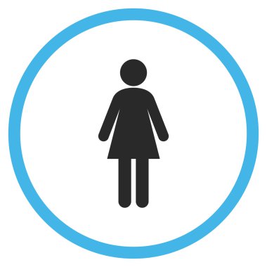 kadın düz yuvarlak vektör simgesi