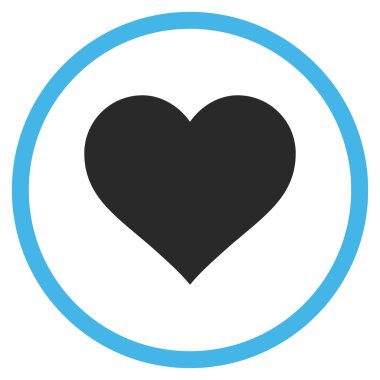 Love Heart Flat Rounded Vektör Simgesi