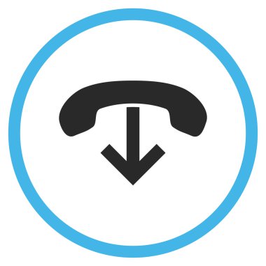 Telefon Hang Up Düz Yuvarlak Vektör Simgesi