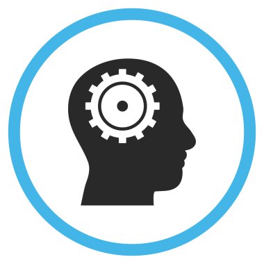 Zeka Düz Yuvarlak Vektör Simgesi