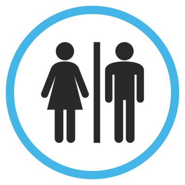 WC kişi düz yuvarlak vektör simgesi
