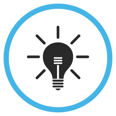 Ampul düz yuvarlak vektör simgesi