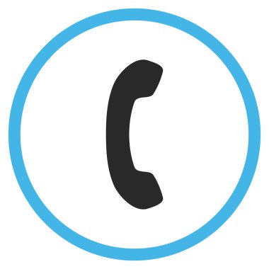 Telefon alıcı düz yuvarlak vektör simgesi