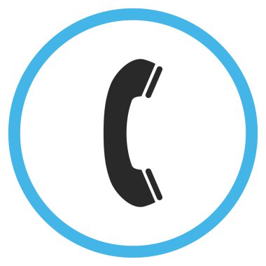 Telefon alıcı düz yuvarlak vektör simgesi