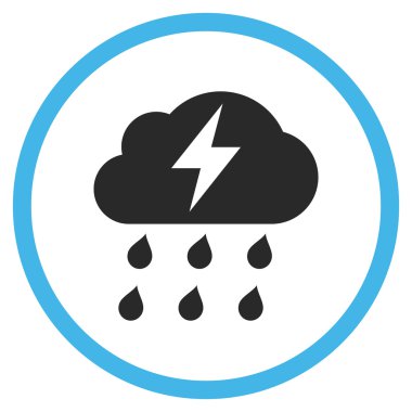 Fırtına düz yuvarlak vektör simgesi