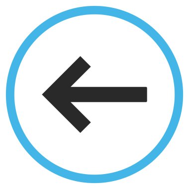 Sol Ok Düz Yuvarlak Vektör Simgesi