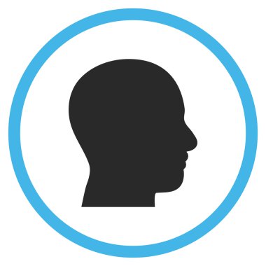 Kafa Profili Düz Yuvarlak Vektör Simgesi