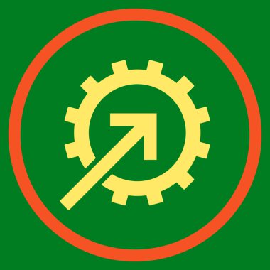 Dişli Tümleştirme Düz Yuvarlak Vektör Simgesi