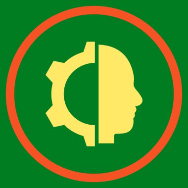 Cyborg Gear Flat Rounded Vector Icon