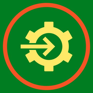 Dişli Tümleştirme Düz Yuvarlak Vektör Simgesi