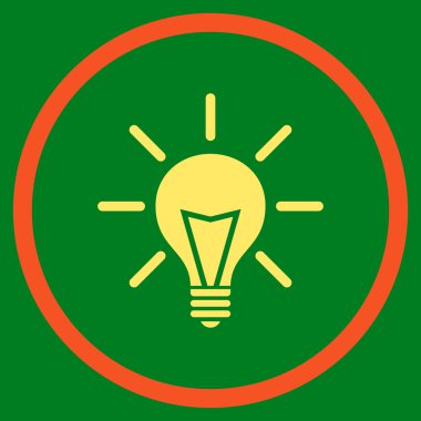 Elektrik Işık Düz Yuvarlak Vektör Simgesi