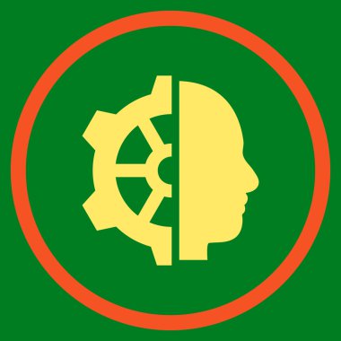 Cyborg Gear Flat Rounded Vector Icon