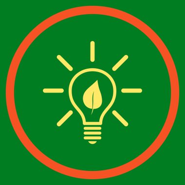 Eko Ampul Düz Yuvarlak Vektör Simgesi