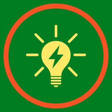 Elektrik AmpulÜ Düz Yuvarlak Vektör Simgesi