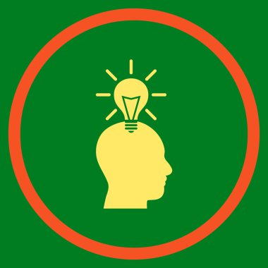 Genius Ampul Düz Yuvarlak Vektör Simgesi