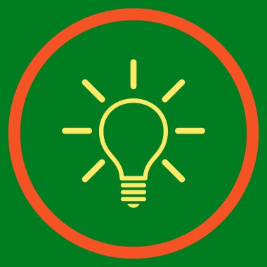 Ampul düz yuvarlak vektör simgesi