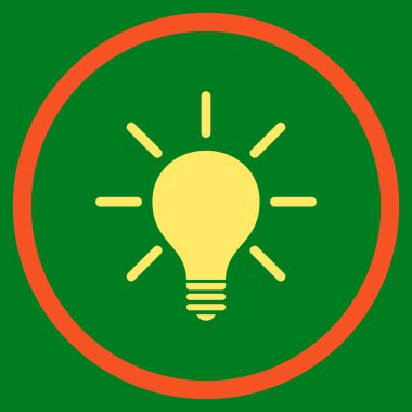 Ampul düz yuvarlak vektör simgesi