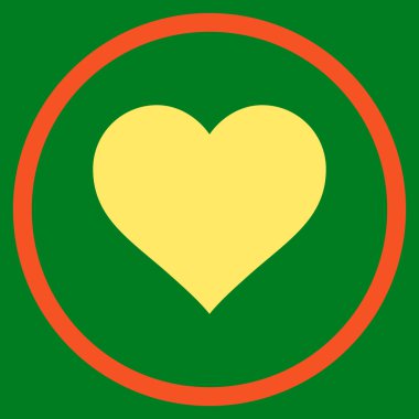 Love Heart Flat Rounded Vektör Simgesi