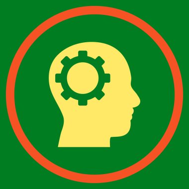 Intellect Gear Flat Yuvarlak Vektör Simgesi