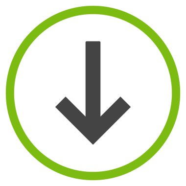 Aşağı Ok Düz Yuvarlak Vektör Simgesi