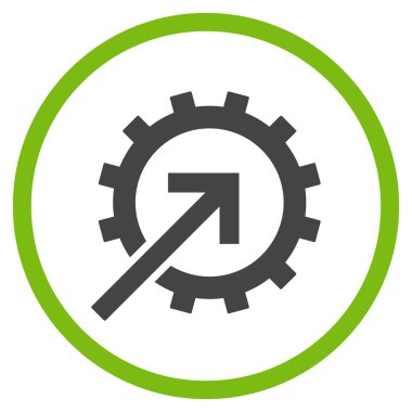 Dişli Tümleştirme Düz Yuvarlak Vektör Simgesi