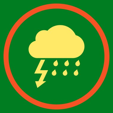 Fırtına düz yuvarlak vektör simgesi