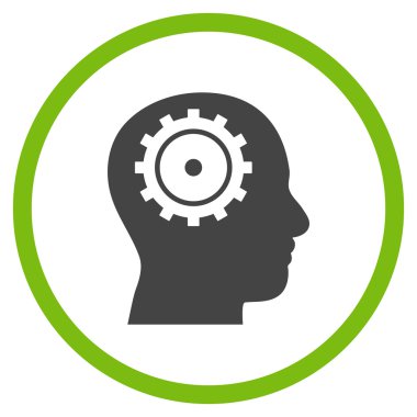 Zeka Düz Yuvarlak Vektör Simgesi