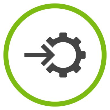 Dişli Tümleştirme Düz Yuvarlak Vektör Simgesi