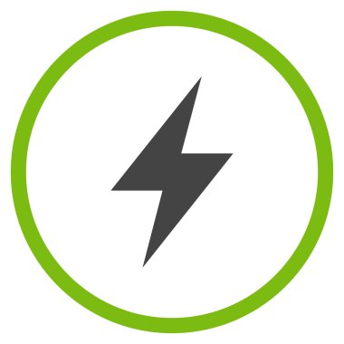 Electric Strike Düz Yuvarlak Vektör Simgesi