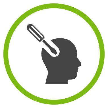 Beyin Aracı Düz Yuvarlak Vektör Simgesi