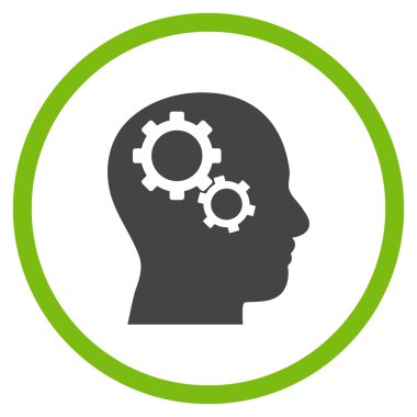 Beyin Dişlileri Düz Yuvarlak Vektör Simgesi