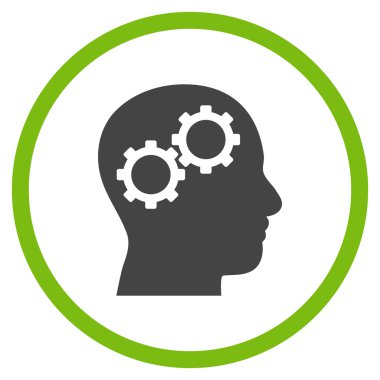 Beyin Dişlileri Düz Yuvarlak Vektör Simgesi