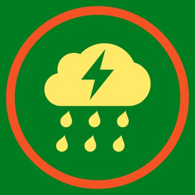 Fırtına düz yuvarlak vektör simgesi