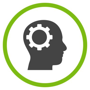 Intellect Gear Flat Yuvarlak Vektör Simgesi
